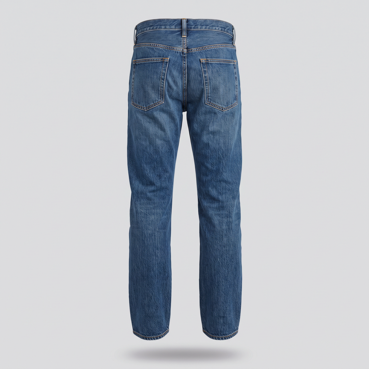 Jean droit cinq poches, indigo, vue de dos — John x Me