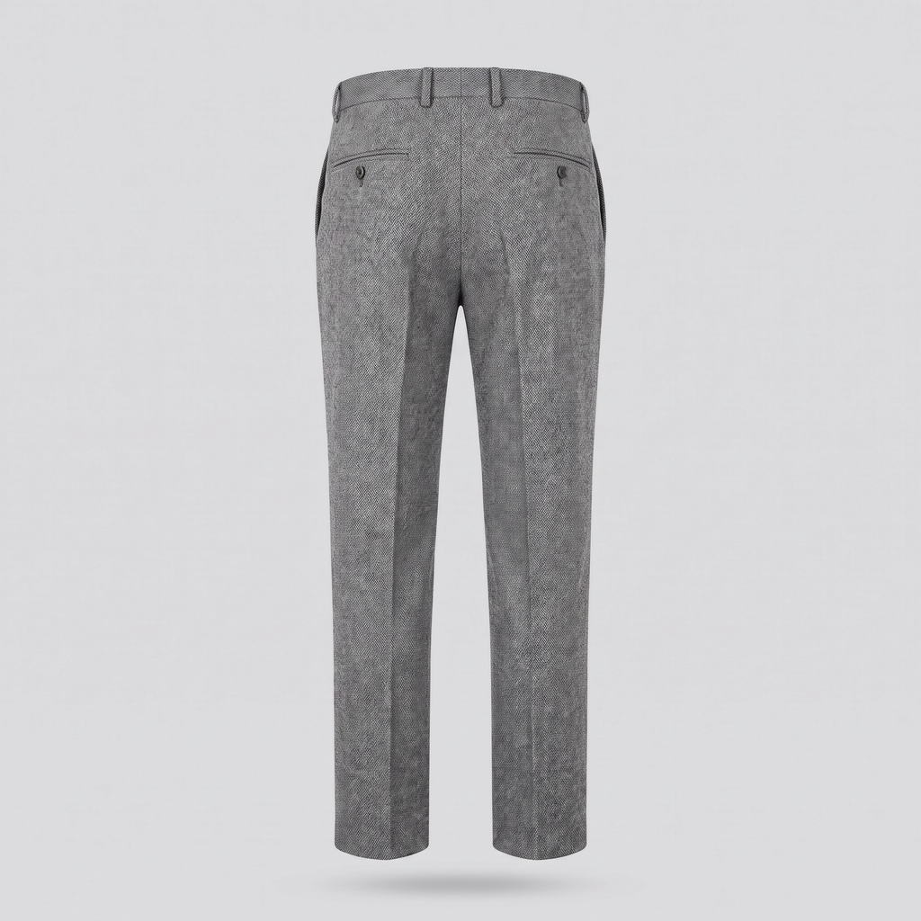 Pantalon droit, gris chiné, vue de dos — John x Me