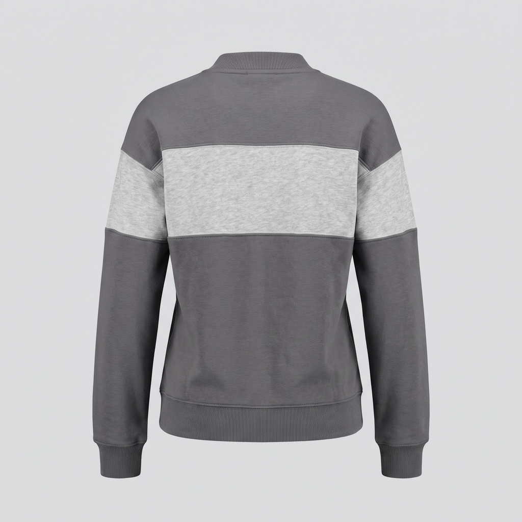 Sweat à empiècement, gris fer, vue de dos — John x Me