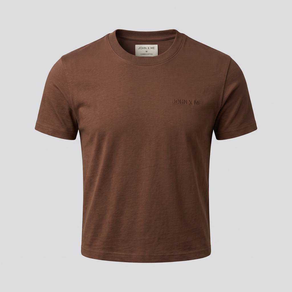 T-shirt slim, brun, vue de face — John x Me